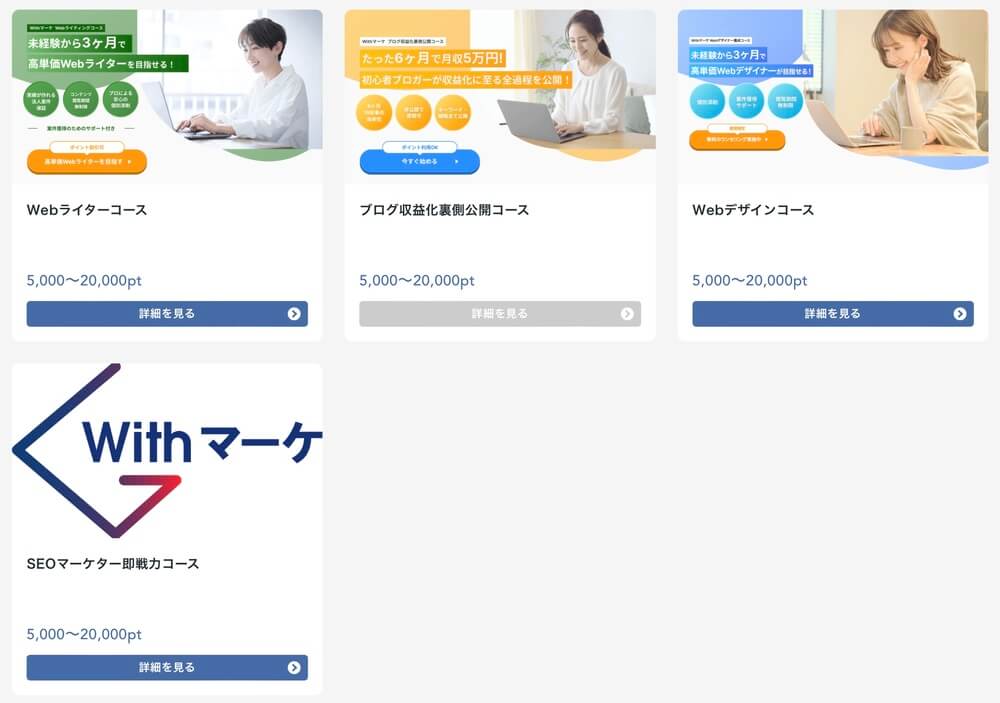 Withマーケ7日間無料体験、ポイント使い方